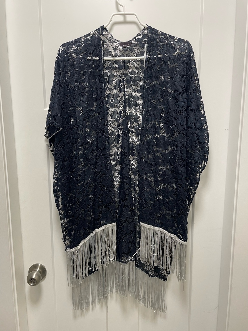 Black Lace Fringe Kimono